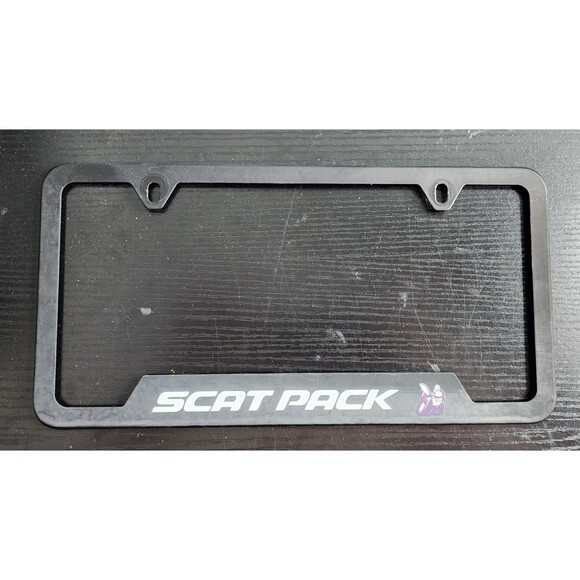 Dodge Scat Pack Black Metal Notch License Plate Frame Official-Preowned - Picture 1 of 3